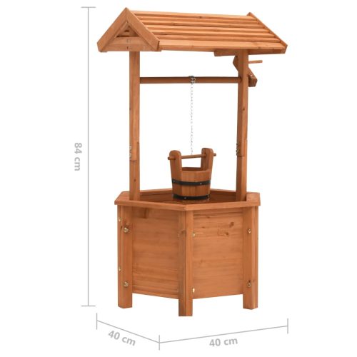 Garden Wishing Well Planter 40x40x84 cm Firwood