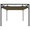 Garden Gazebo with Retractable Roof Canopy – Taupe