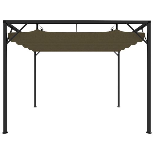 Garden Gazebo with Retractable Roof Canopy – Taupe