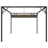 Garden Gazebo with Retractable Roof Canopy – Taupe