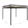 Garden Gazebo with Retractable Roof Canopy – Taupe