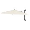 Wall-mounted Parasol with LEDs and Metal Pole 300 cm – Sand