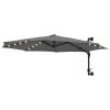 Wall-mounted Parasol with LEDs and Metal Pole 300 cm – Anthracite