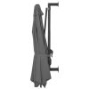 Wall-mounted Parasol with LEDs and Metal Pole 300 cm – Anthracite