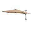 Wall-mounted Parasol with LEDs and Metal Pole 300 cm – Taupe