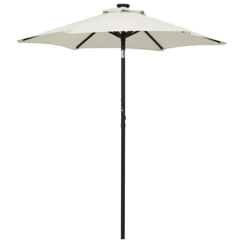 Parasol with LED Lights 200×211 cm Aluminium – Sand