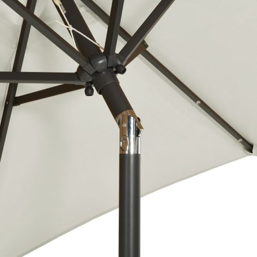 Parasol with LED Lights 200×211 cm Aluminium – Sand