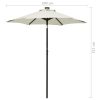 Parasol with LED Lights 200×211 cm Aluminium – Sand