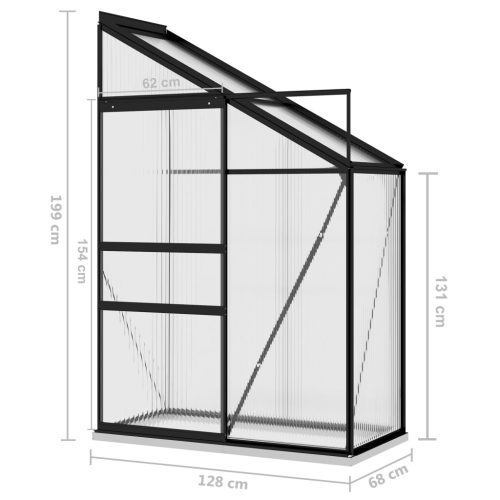 Greenhouse Anthracite Aluminium – 1.44 m