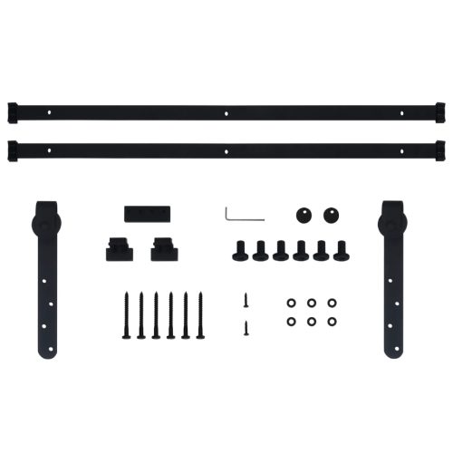 Mini Sliding Barn Door Kit Carbon Steel – 183 cm