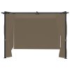Gazebo with Curtains 3×3 m Taupe Steel