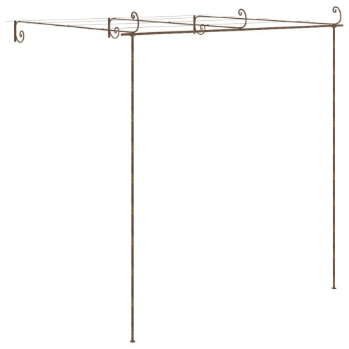 Garden Pergola Antique Brown Iron – 3x3x2.5 m