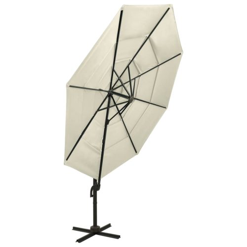 4-Tier Parasol with Aluminium Pole 3×3 m – Sand