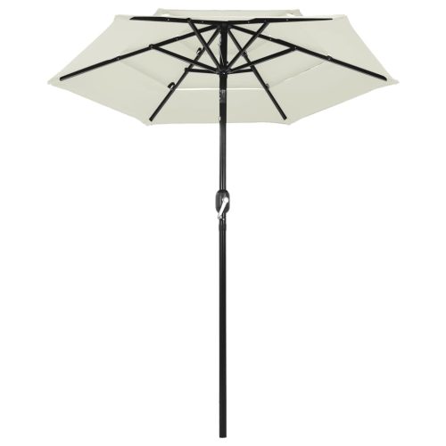 3-Tier Parasol with Aluminium Pole – 2 M, Sand