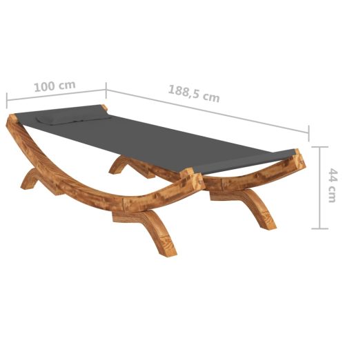 Outdoor Lounge Bed 100×188.5×44 cm Solid Bent Wood – Anthracite