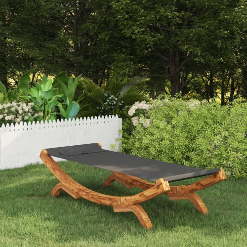 Outdoor Lounge Bed 100×188.5×44 cm Solid Bent Wood – Anthracite