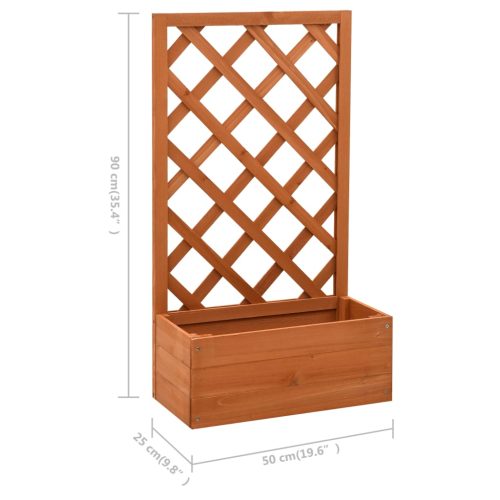 Garden Trellis Planter 50x25x90 cm Solid Firwood – Orange