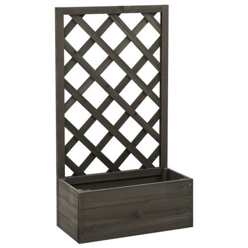 Garden Trellis Planter 50x25x90 cm Solid Firwood – Grey