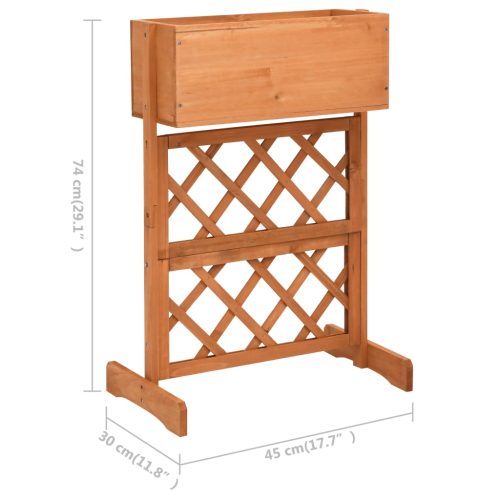 Garden Trellis Planter 45x30x74 cm Solid Firwood – Orange