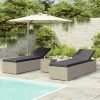 3 Piece Garden Sun Loungers with Tea Table Poly Rattan – Grey