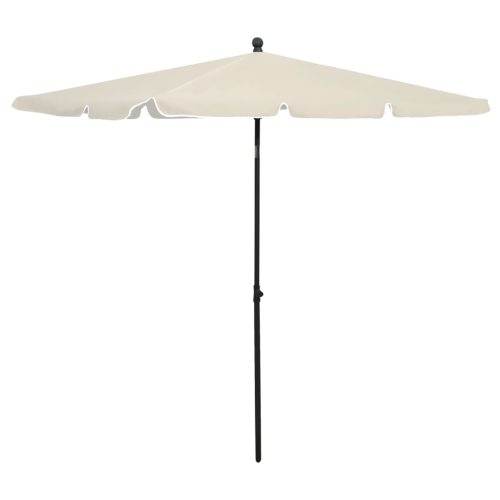 Garden Parasol with Pole 210×140 cm – Sand