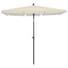 Garden Parasol with Pole 210×140 cm – Sand