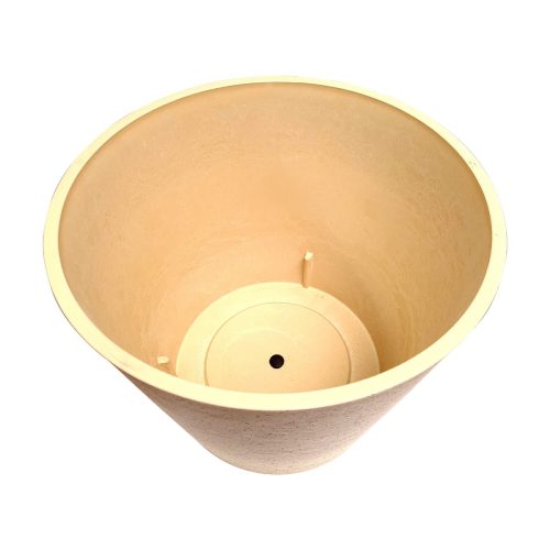 Imitation Stone Pot – 40 cm, White and Cream
