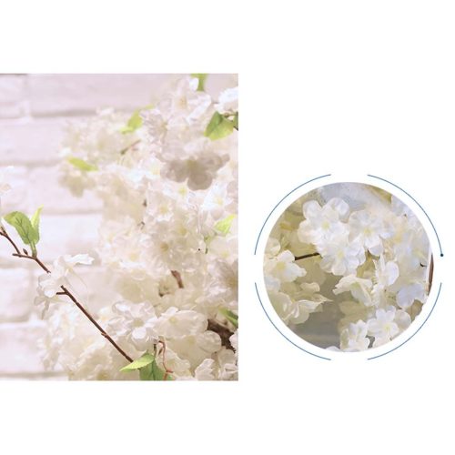 10x Artificial Silk Flower Fake Cherry Blossom Bouquet Table Decor White