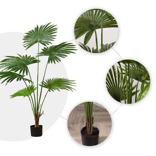 Artificial Natural Green Fan Palm Tree Fake Tropical Indoor Plant Home Office Decor