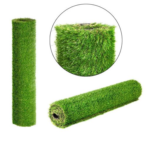 Artificial Grass Synthetic Fake Turf Plants Plastic Lawn Olive