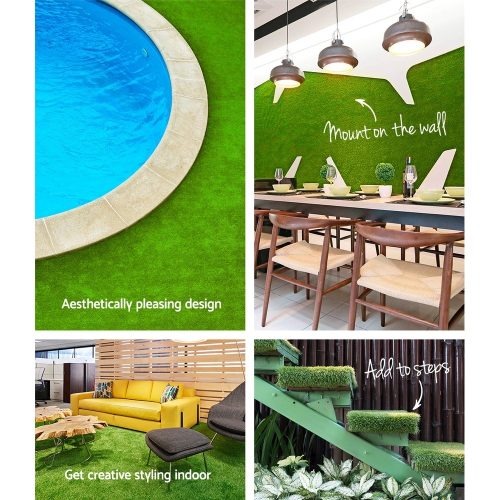 Artificial Grass Synthetic Fake Turf Plants Plastic Lawn Olive