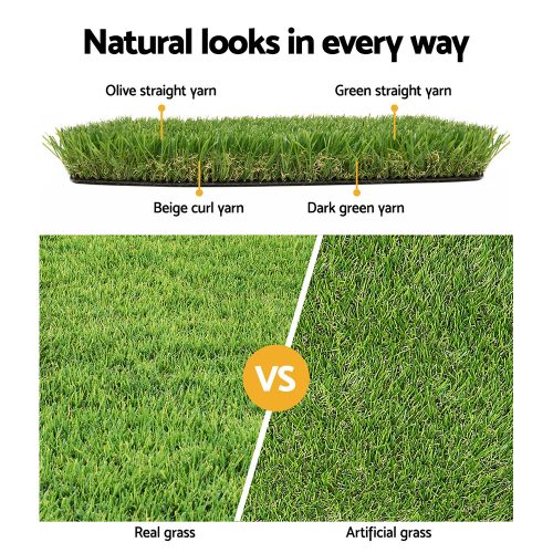 Artificial Grass Synthetic Fake Turf Plants Plastic Lawn Olive