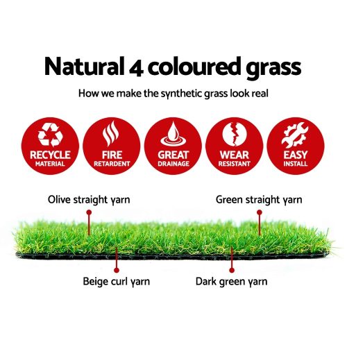 Artificial Grass Synthetic Fake Turf Plants Plastic Lawn Olive