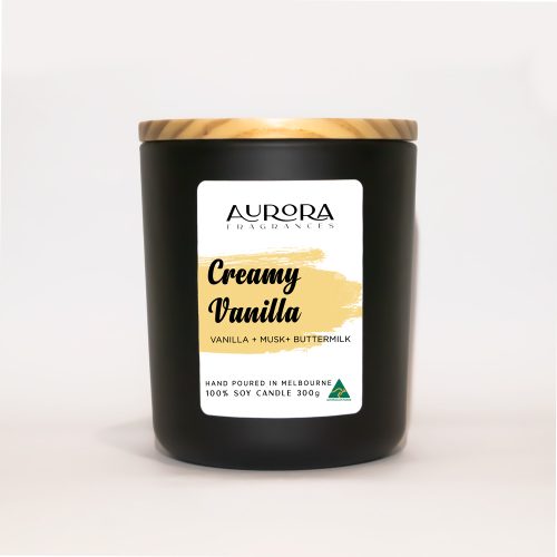 Aurora Soy Candle Australian Made 300g – Creamy Vanilla