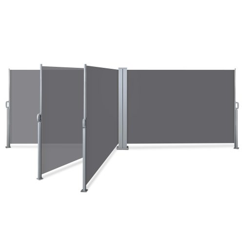 Retractable Side Awning Garden Patio Shade Screen Panel Grey – 1.8×6 m