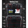 Deep Cycle Battery & Battery Box 12V AGM Marine Sealed Power Solar Caravan 4WD Camping – 100Ah