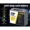 AGM Deep Cycle Battery 12V 25Ah Box Portable Solar Caravan Camping