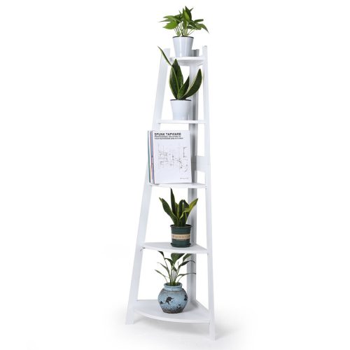 5 Tier Corner Shelf Wooden Storage Home Display Rack Plant Stand