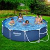 Swimming Pool 366x76cm Steel Frame Round Above Ground Pools w/ Filter Pump 6473L