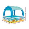 Kids Pool 140x140x114cm Inflatable Swimming w/ Canopy Play Pools 265L