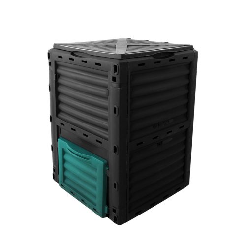 290L Compost Bin Food WasRecycling Composter Kitchen Garden Composting – Black