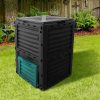 290L Compost Bin Food WasRecycling Composter Kitchen Garden Composting – Black