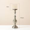 Glass Candlestick Candle Holder Stand Pillar Glass/Iron Metal – 49.5 cm