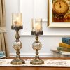 42cm 47cm Glass Candle Holder Candle Stand Glass Metal with Candle Set