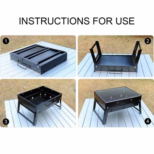 Portable Mini Folding Thick Box-type Charcoal Grill for Outdoor BBQ Camping – 1