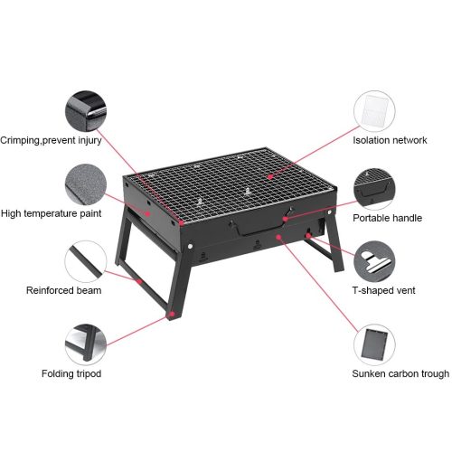 43cm Portable Folding Thick Box-type Charcoal Grill for Outdoor BBQ Camping – 1