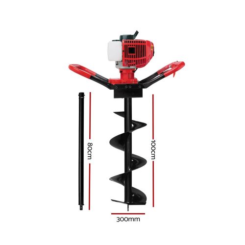 Post Hole Digger Only 66CC Petrol Motor Drill Borer Fence Auger Bits – AUG300
