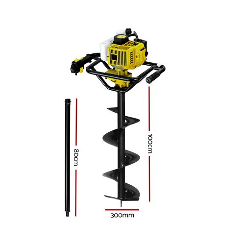 92CC Petrol Post Hole Digger Auger Drill Borer Fence Earth Power – AUG300