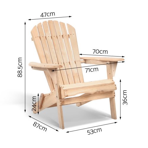 Outdoor Chairs Furniture Beach Chair Lounge Wooden Adirondack Garden Patio – 1