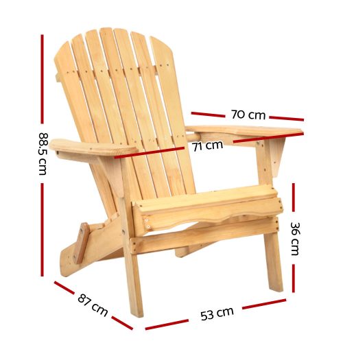 Outdoor Chairs Furniture Beach Chair Lounge Wooden Adirondack Garden Patio – 1